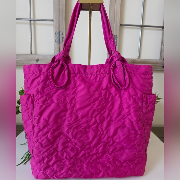 Y2K Marc By Marc Jacobs Large  Quilted Hot Pink Tote Bag - Picture 4 of 13
